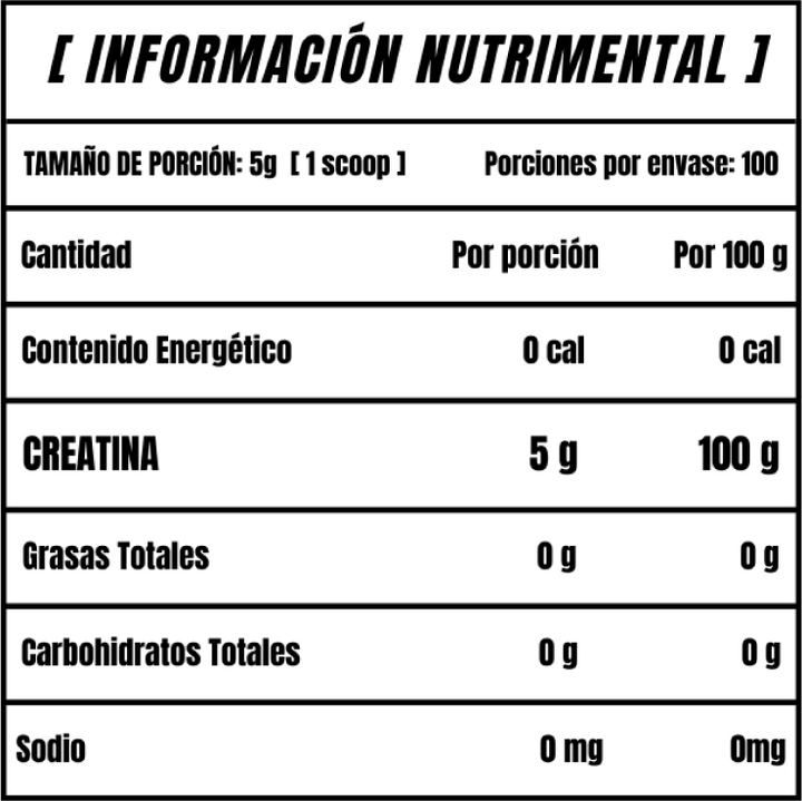 Creatina Monohidratada sabor natural