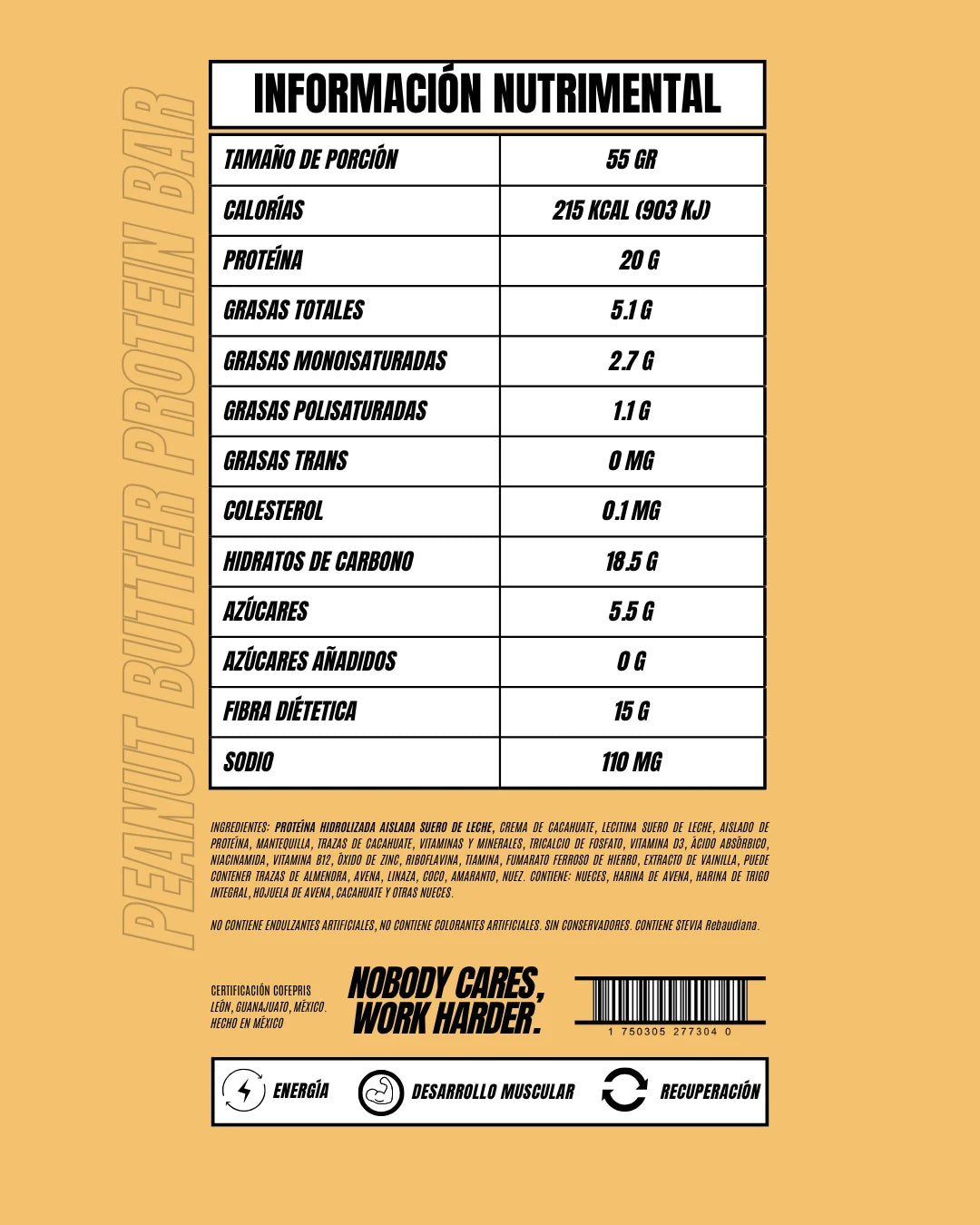 Sabor Crema de Cacahuate - Caja con 6 Barras